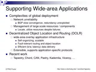 Supporting Wide-area Applications
