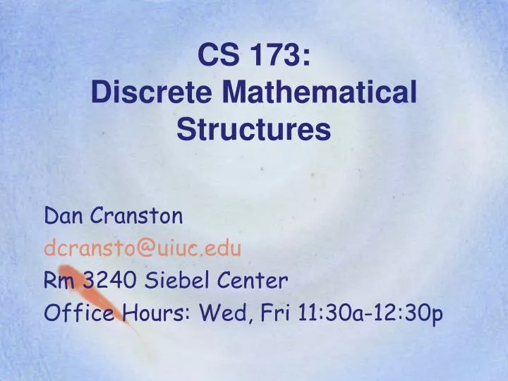 cs 173 discrete mathematical structures
