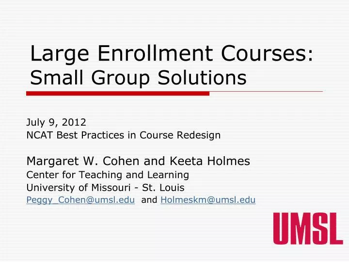 large enrollment courses small group solutions