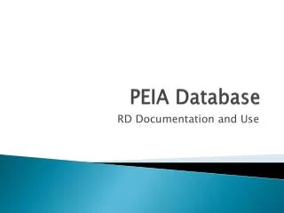 PEIA Database