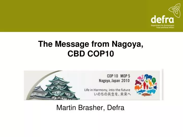 the message from nagoya cbd cop10