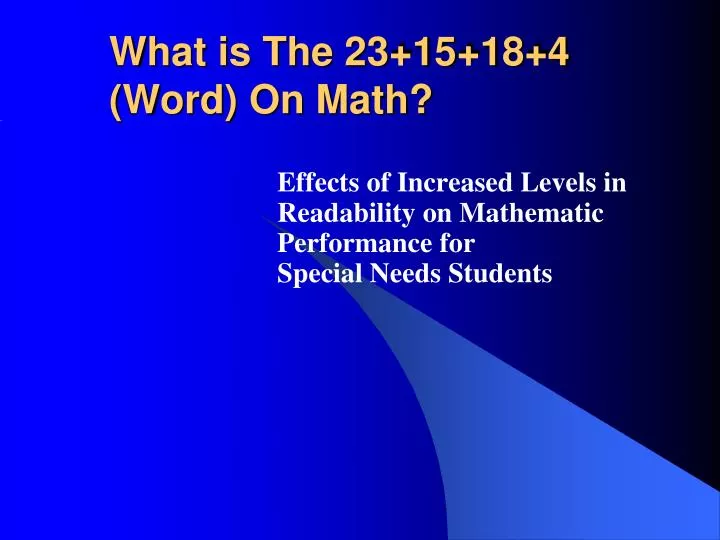 what is the 23 15 18 4 word on math