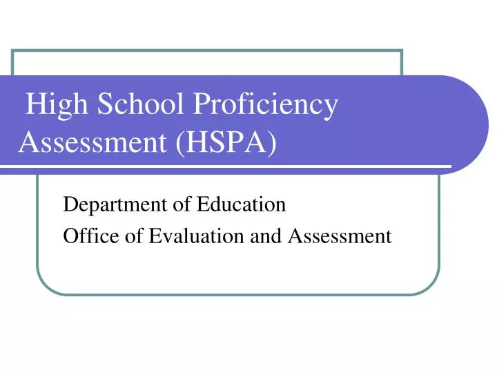 high school proficiency assessment hspa
