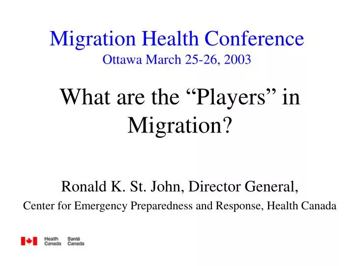 migration health conference ottawa march 25 26 2003