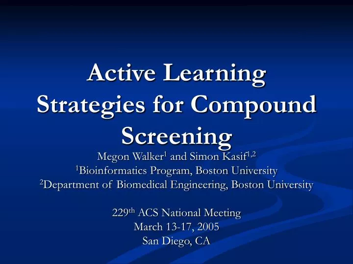 active learning strategies for compound screening