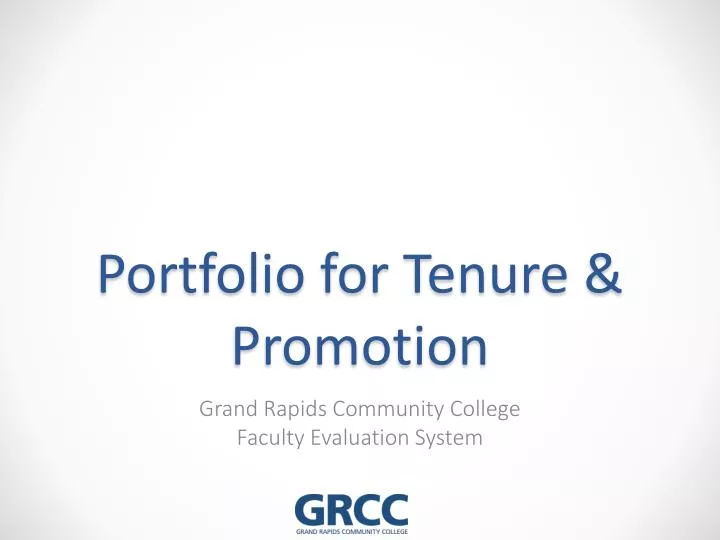 portfolio for tenure promotion