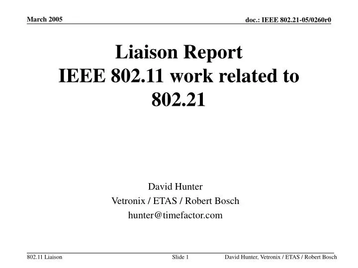 liaison report ieee 802 11 work related to 802 21