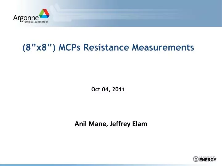 8 x8 mcps resistance measurements oct 04 2011