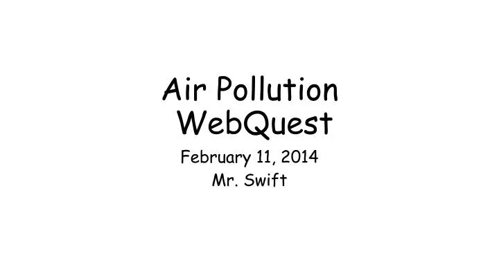 air pollution webquest