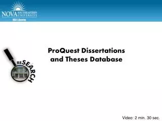 ProQuest Dissertations and Theses Database