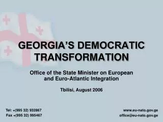 GEORGIA’S DEMOCRATIC TRANSFORMATION