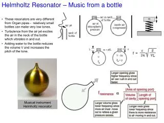 Helmholtz Resonator – Music from a bottle