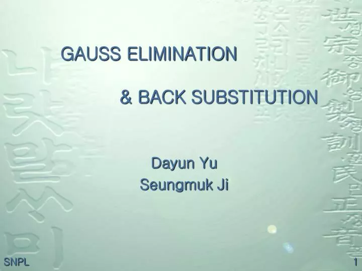 gauss elimination back substitution