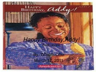 Happy Birthday,Addy! Book review