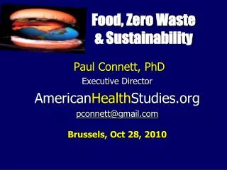 Food, Zero Waste &amp; Sustainability