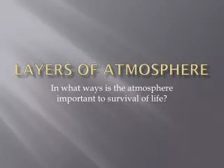 Layers of Atmosphere