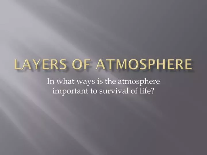 layers of atmosphere