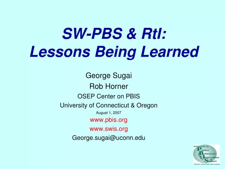 sw pbs rti lessons being learned