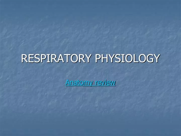 respiratory physiology anatomy review