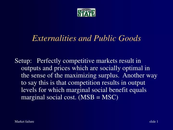 externalities and public goods