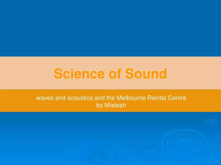 science of sound