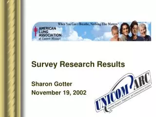 Survey Research Results Sharon Gotter November 19, 2002