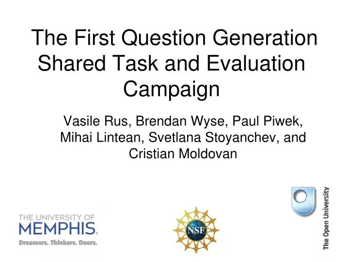 the first question generation shared task and evaluation campaign