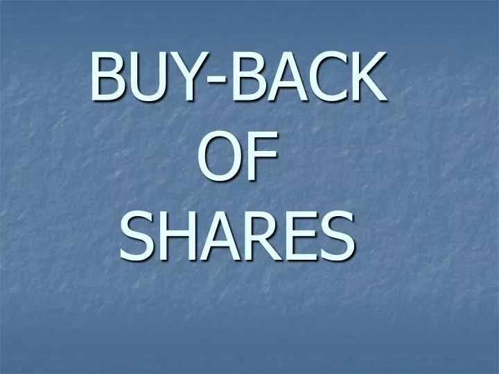 buy back of shares