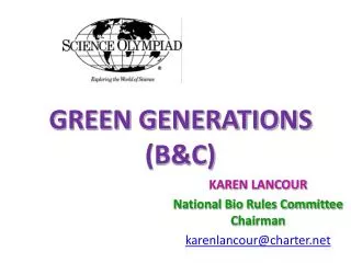 GREEN GENERATIONS (B&amp;C)