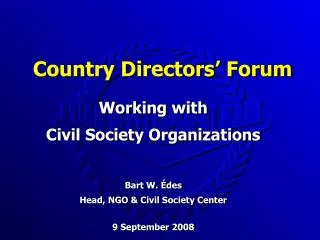 Country Directors’ Forum