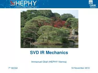 SVD IR Mechanics