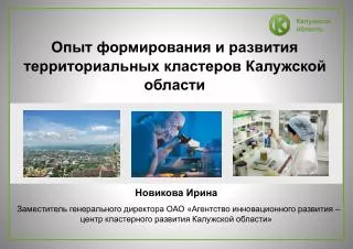 Опыт формирования и развития территориальных кластеров Калужской области