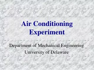 Air Conditioning Experiment