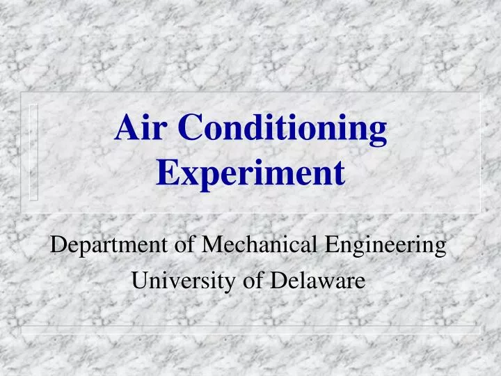 air conditioning experiment