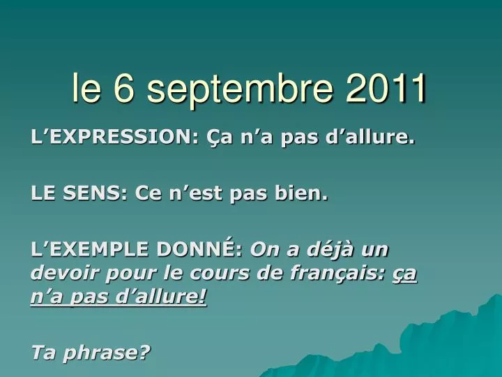 le 6 septembre 2011