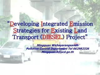 Mingquan Wichayarangsaridh Pollution Control Department Tel 662982326 Mingquan.b@pcd.go.th