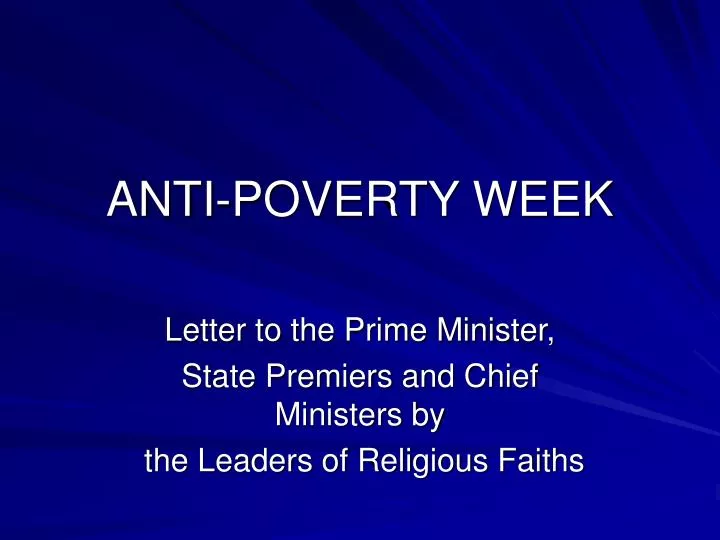 anti poverty week