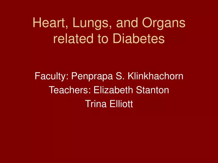 heart lungs and organs related to diabetes