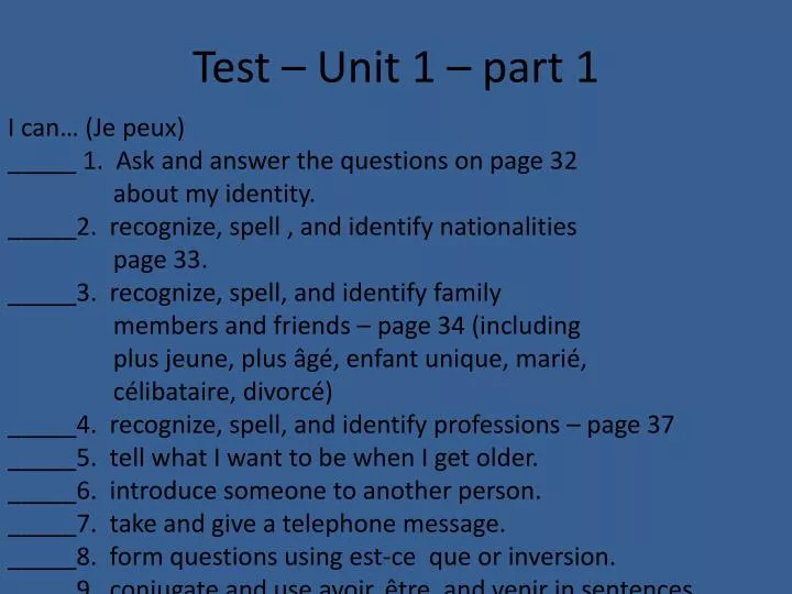 test unit 1 part 1
