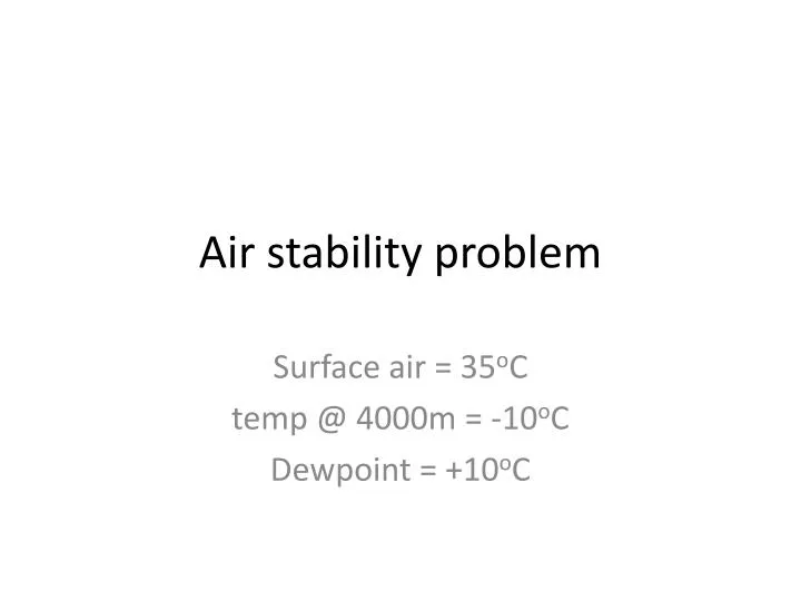 air stability problem