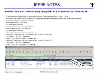 IPERF NOTES