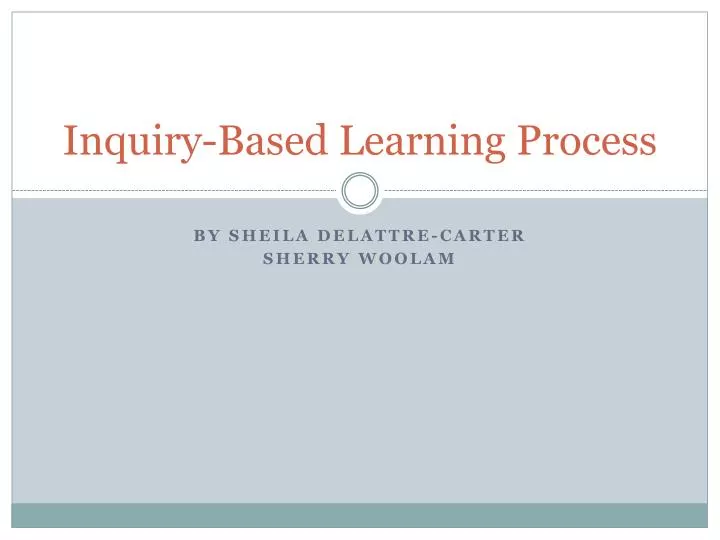 inquiry based learning process