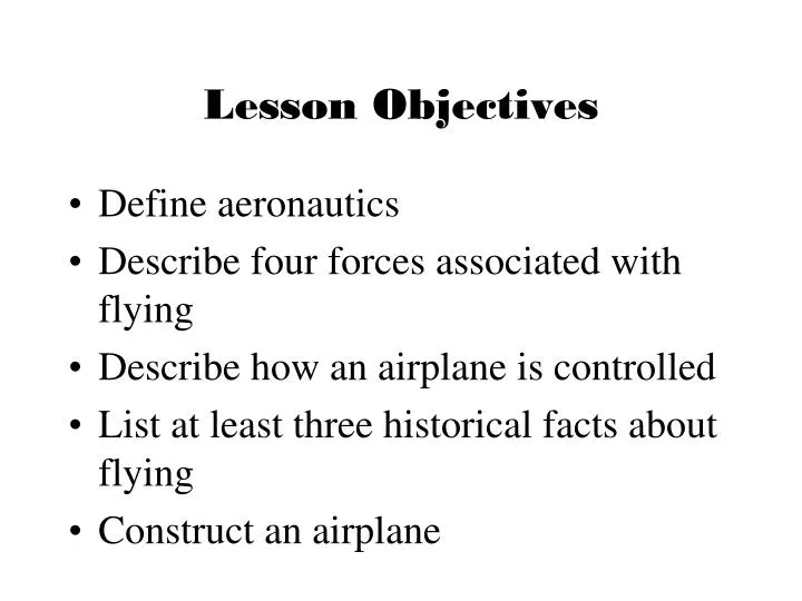 lesson objectives