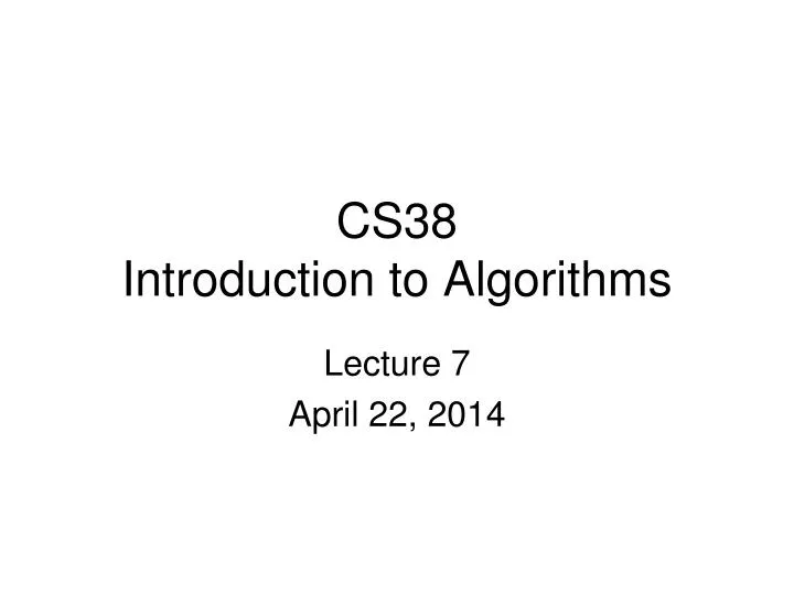 cs38 introduction to algorithms
