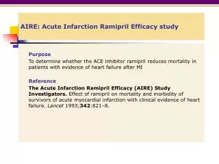 AIRE: Acute Infarction Ramipril Efficacy study