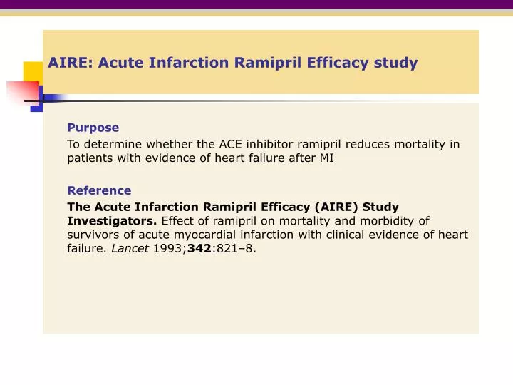 aire acute infarction ramipril efficacy study