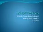 Kickoff Meeting - slide 1