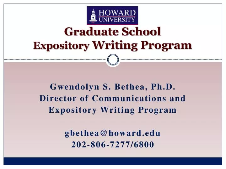 graduate school expository writing program