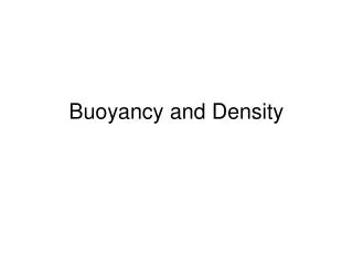 Buoyancy and Density