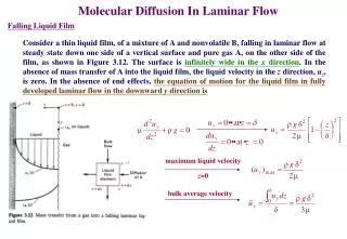 Molecular Diffusion In Laminar Flow
